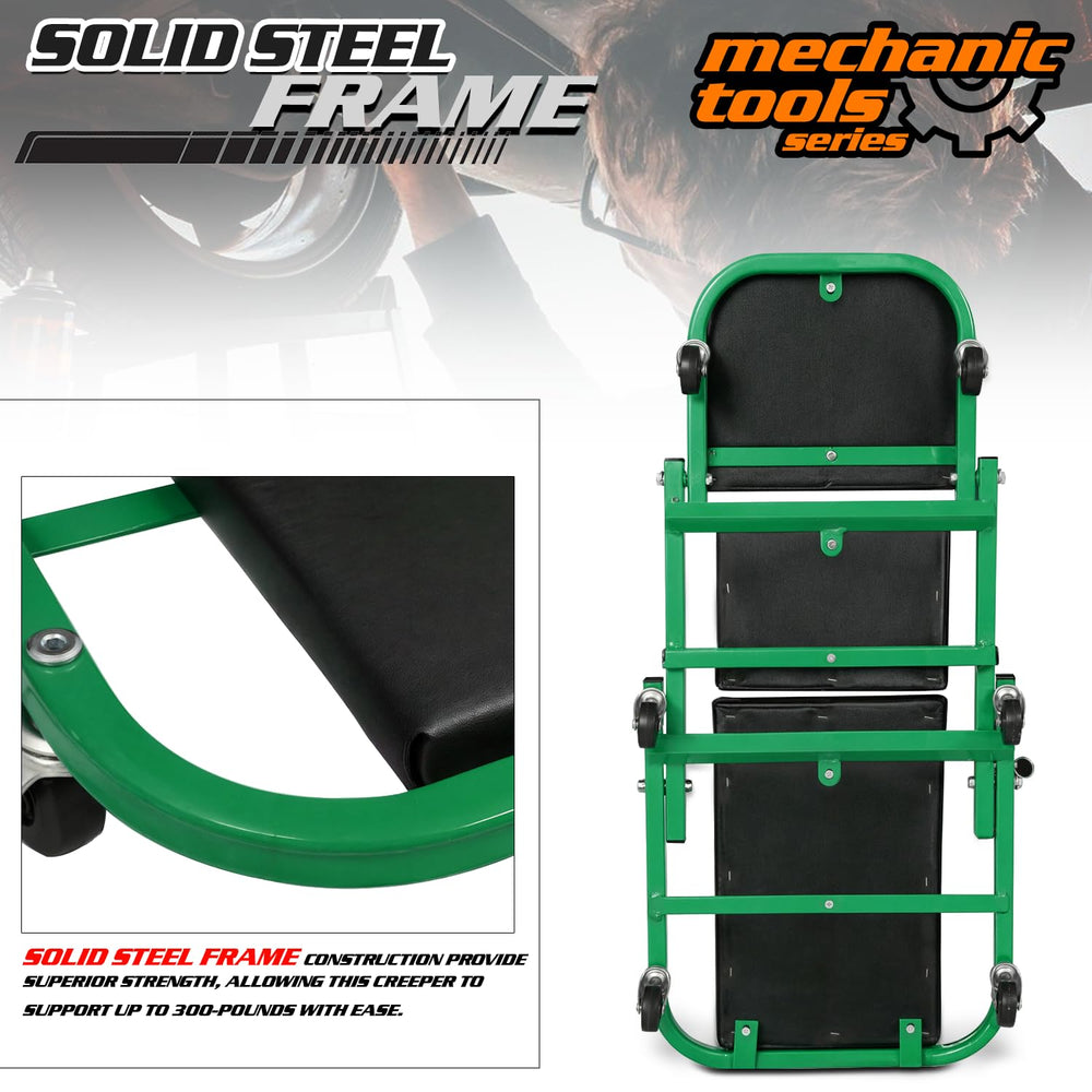 M-AUTO thick padded cushion detail for long-task comfort and pressure relief