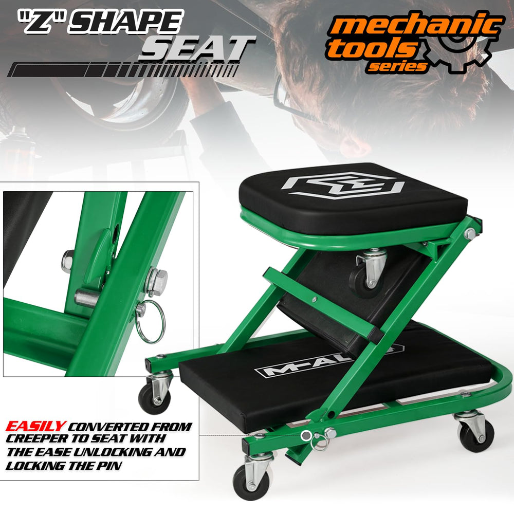 M-AUTO used under a car demonstrating convenient rolling access