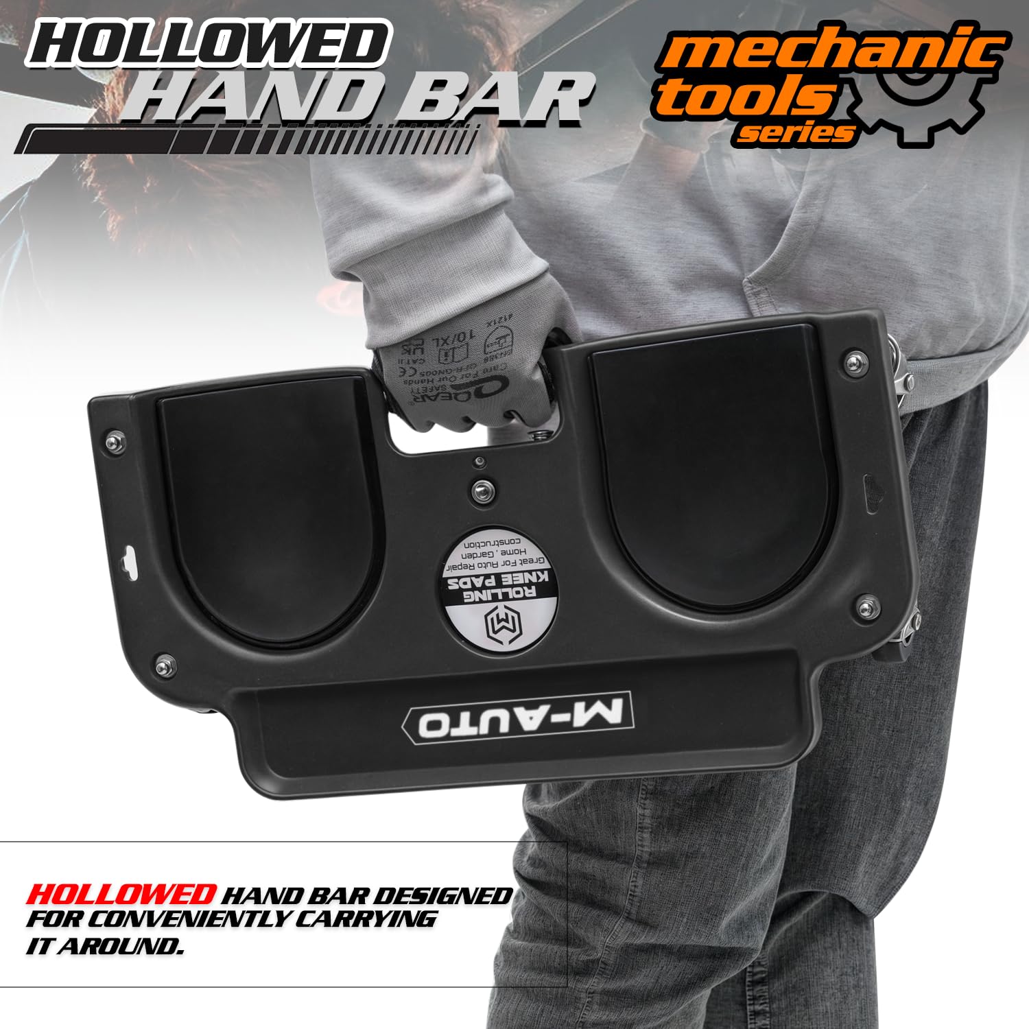 M-AUTO height scale comparison showing compact size for easy storage