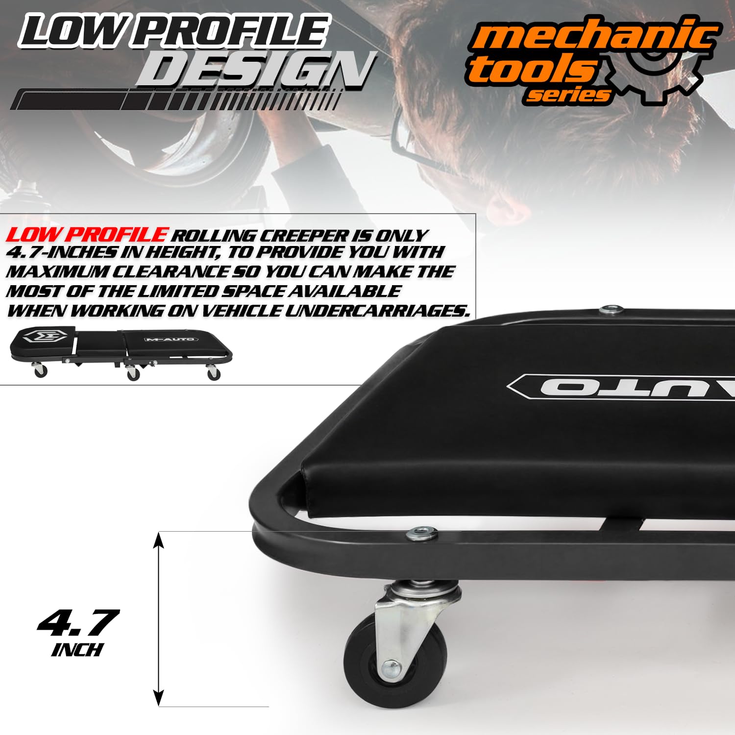 M-AUTO under-vehicle use demonstrating low-profile access benefit