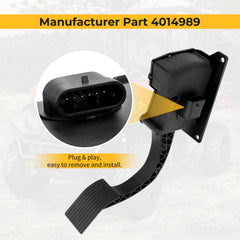 M MATI throttle pedal side profile illustrating durable construction benefit