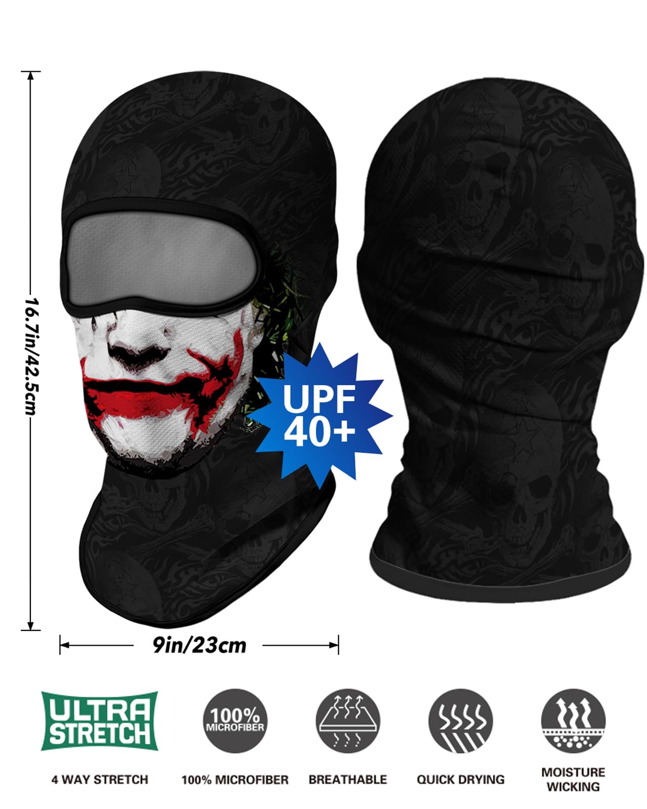 M-YOUNG balaclava next to hand showing compact, packable size benefit