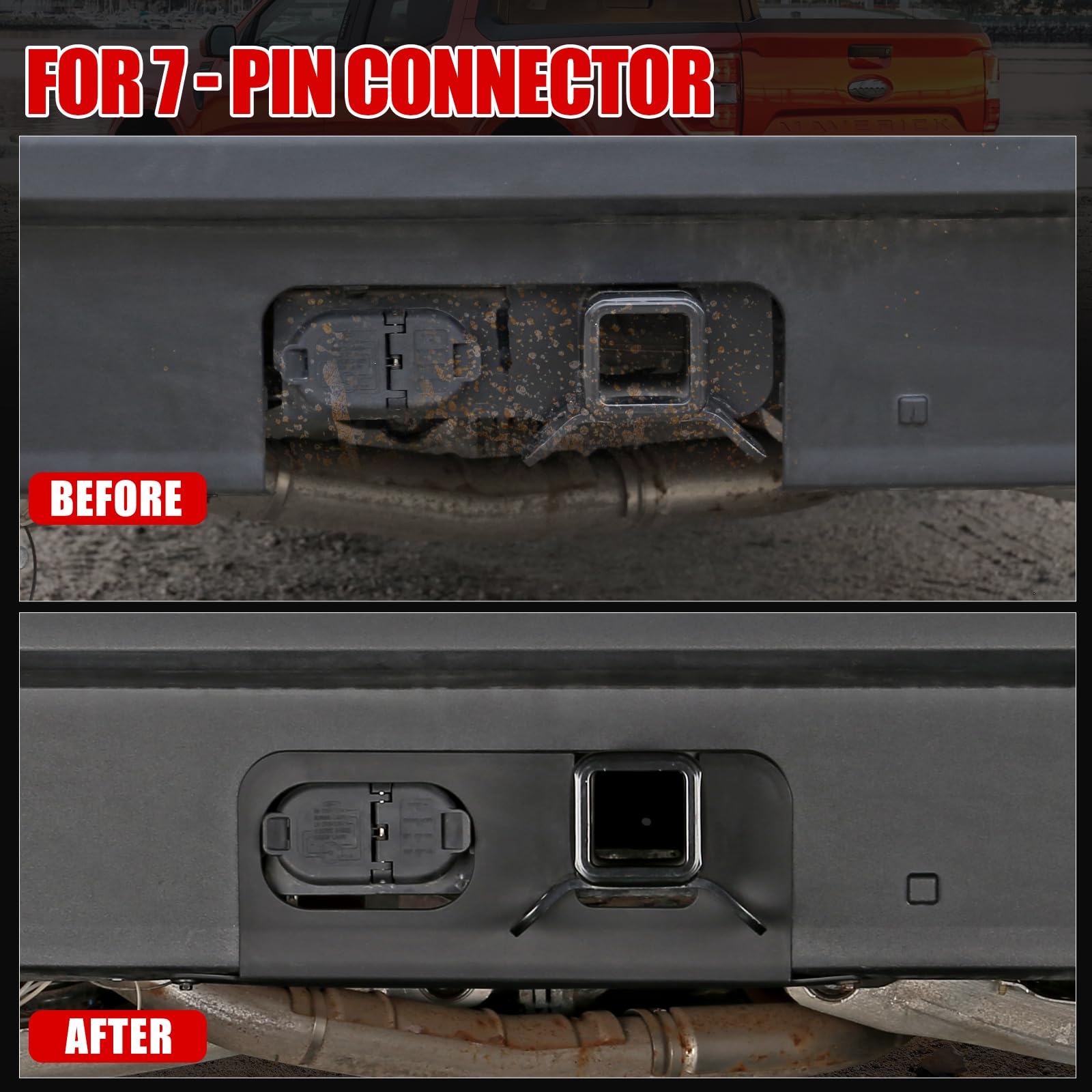 Mabett mounted cover with hitch in frame showing protection and tidy rear bumper