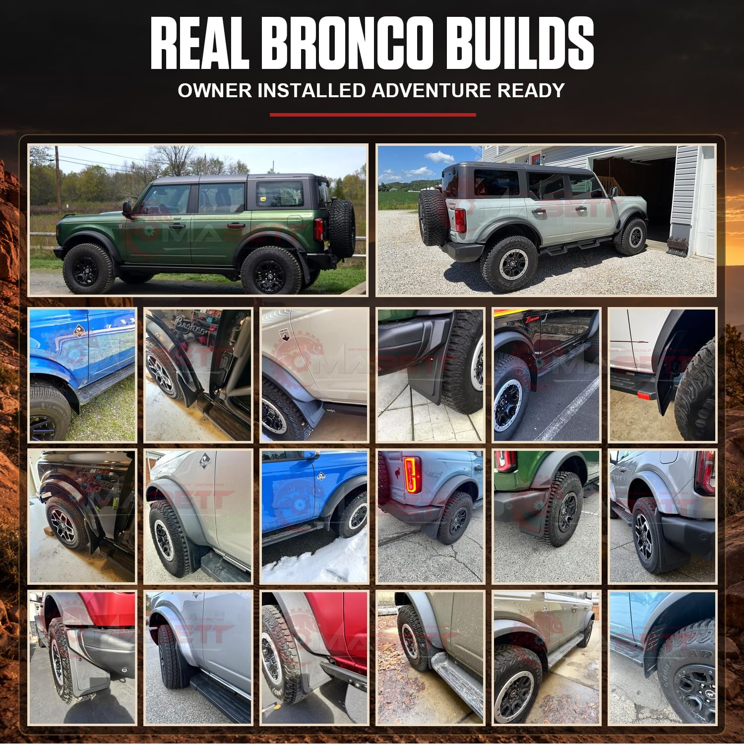 Mabett rear mud flap installed on Bronco, shields lower body from debris