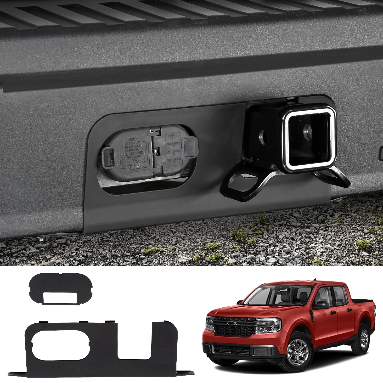 Mabett front view of bumper cover plate showing neat finished look and improved appearance