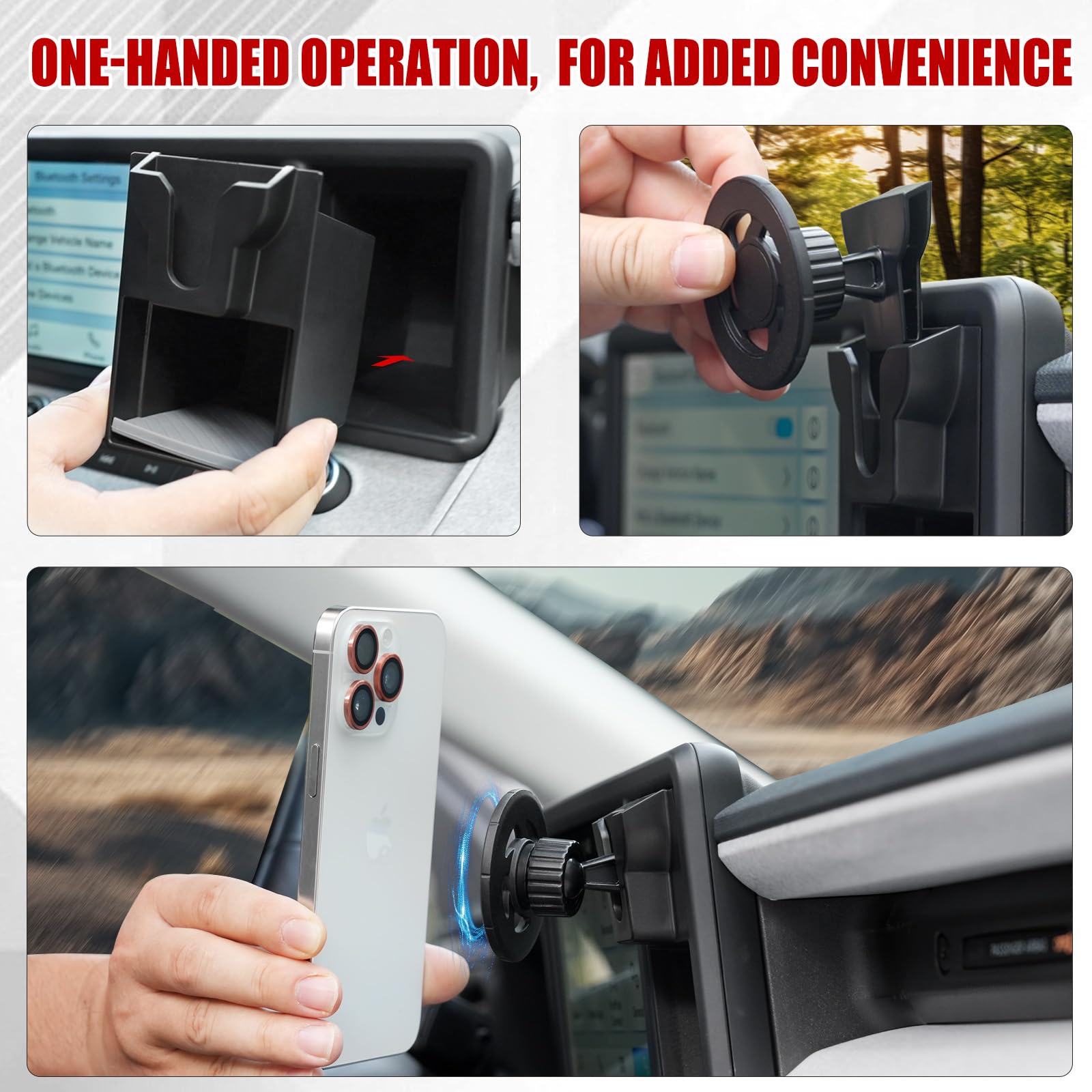 Mabett side profile with phone landscape demonstrating stable hold