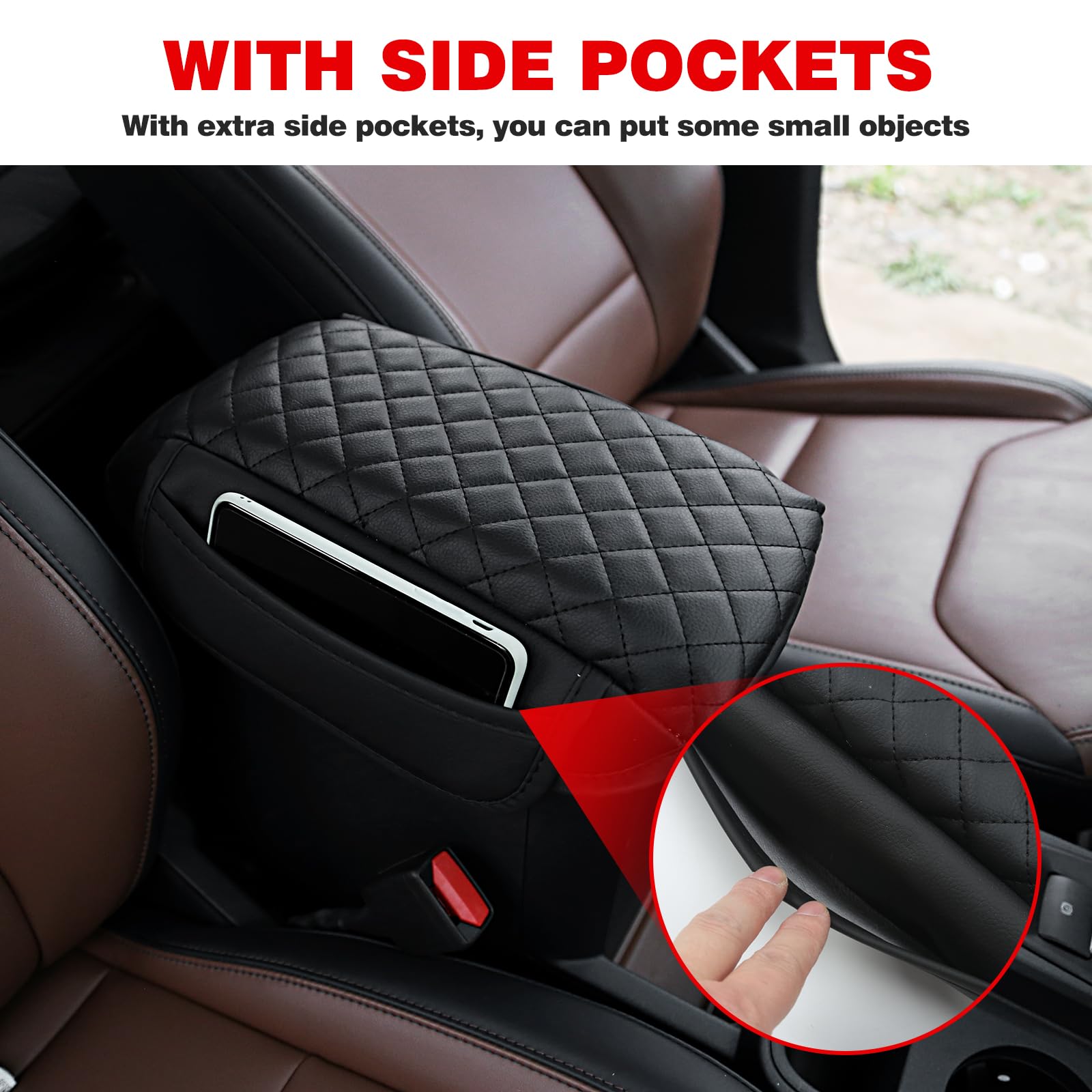 Mabett armrest cover next to ruler showing fit and accurate size