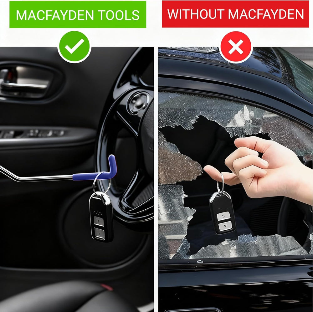 MacFayden tool held in hand to demonstrate scale and comfortable handling