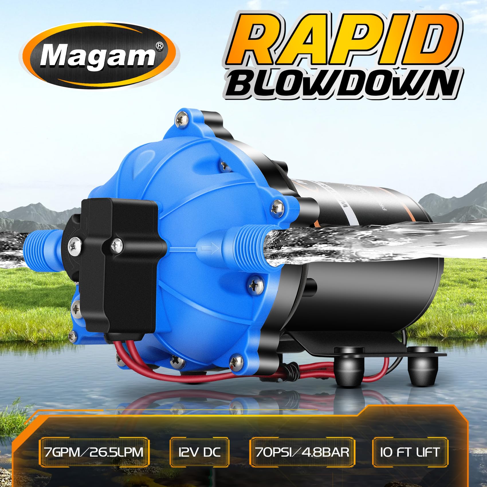 Magam size and scale next to hand showing compact dimensions for tight compartments