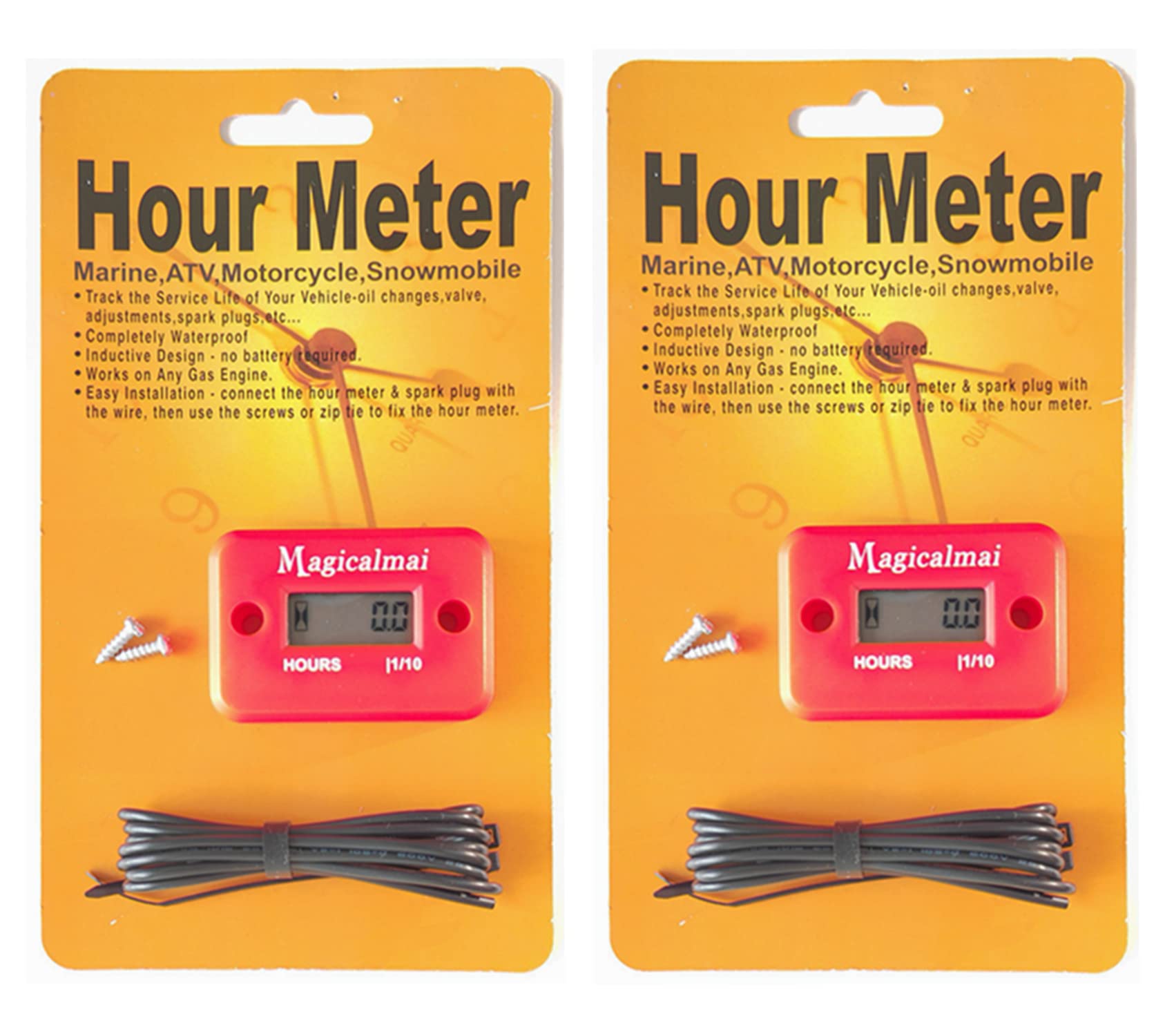 Magicalmai front panel red hour meter with clear digits and quick reading benefit