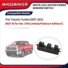 Magimaker close-up of white LED lit switch improving night visibility