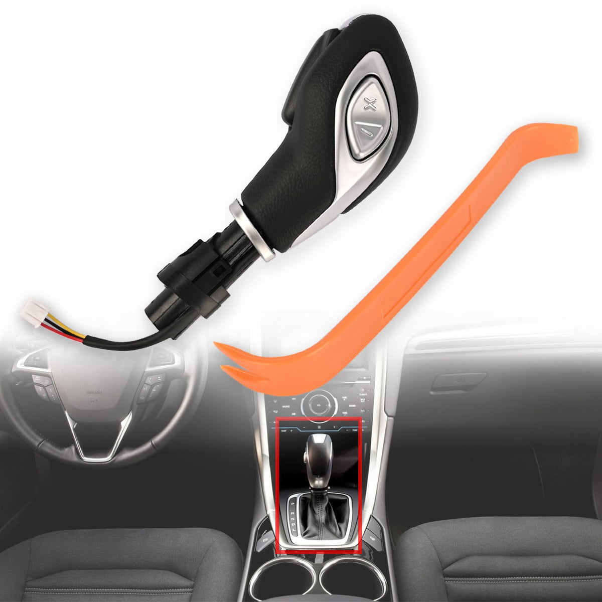 Magimaker front view of shift knob showing matte finish and ergonomic shape for improved grip