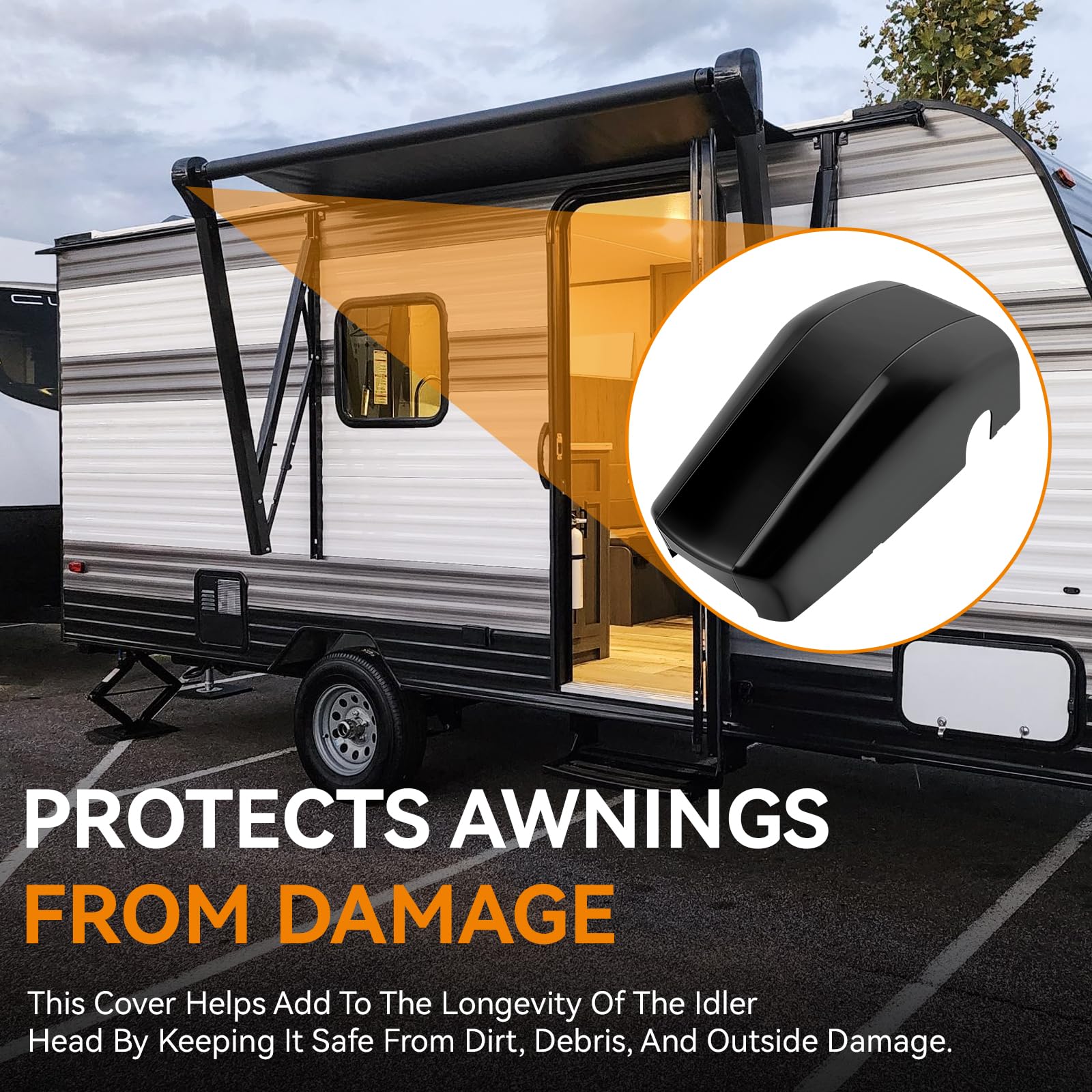 Magluv left awning cover beside ruler demonstrating accurate size
