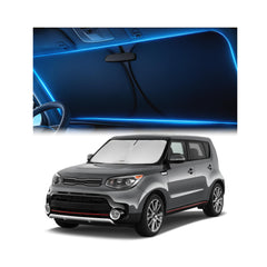 Magnelex front view on Kia Soul windshield showing full coverage and quick install benefit