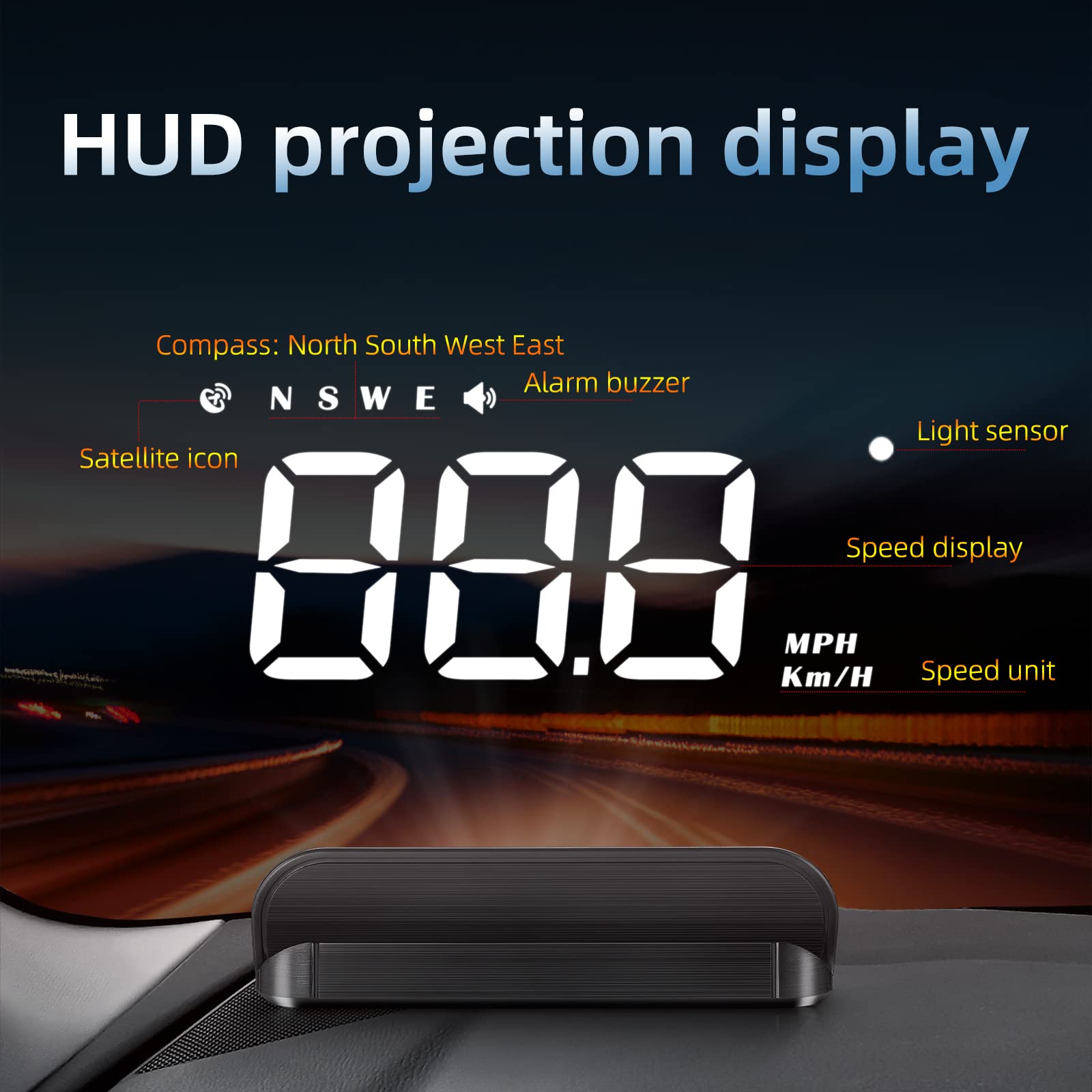 MAIMEIMI projected readout on windshield illustrating hands-up visibility benefit