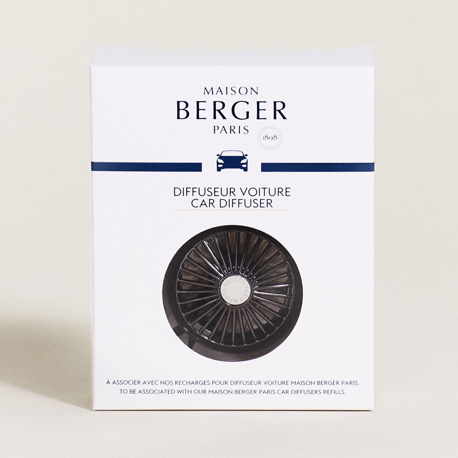 MAISON BERGER gun metal in luxury sedan illustrating discreet interior styling