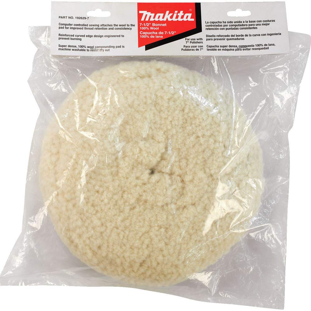 Makita bonnet edge texture detail showing fabric density and compound distribution