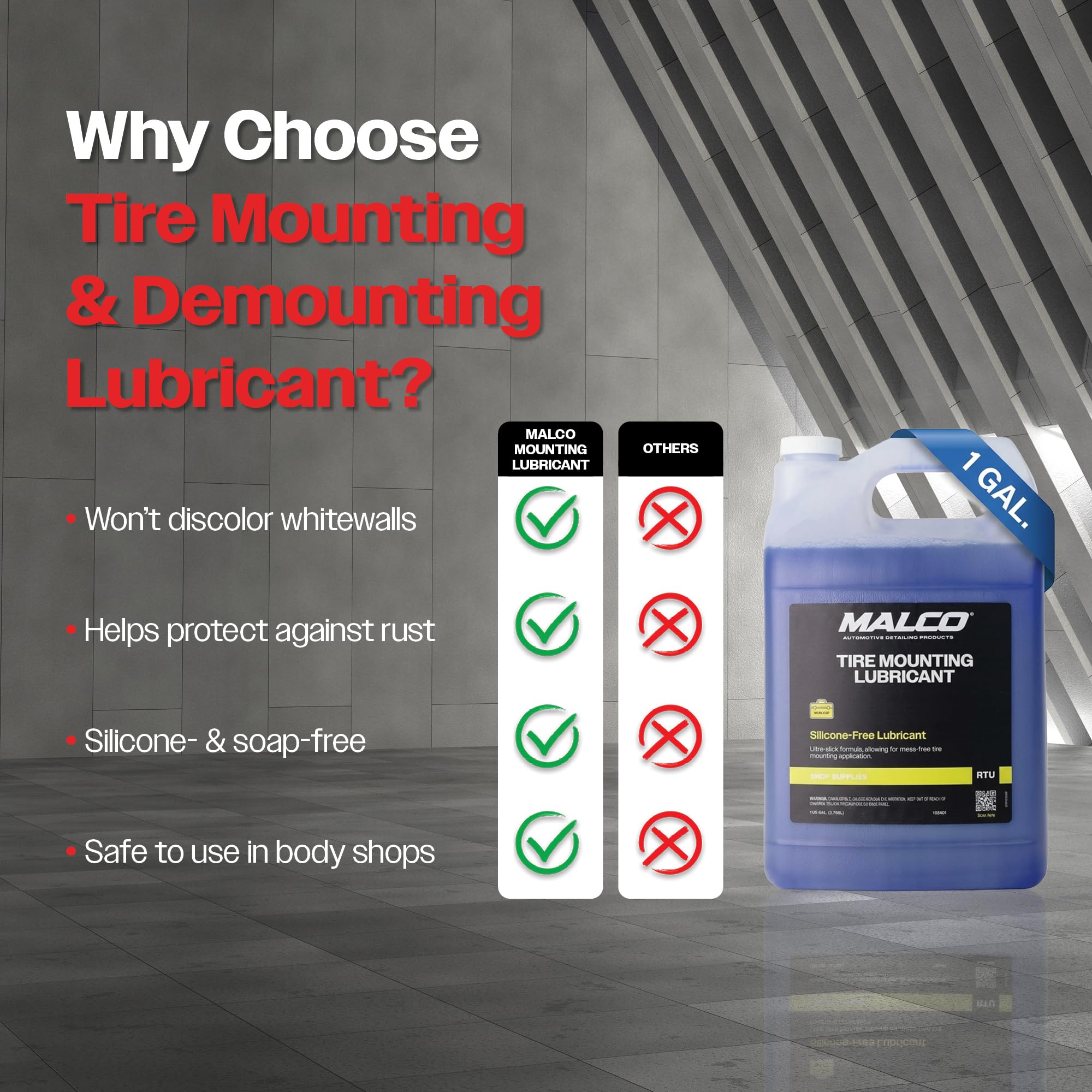 Malco applied to a whitewall tire demonstrating stain-safe protection