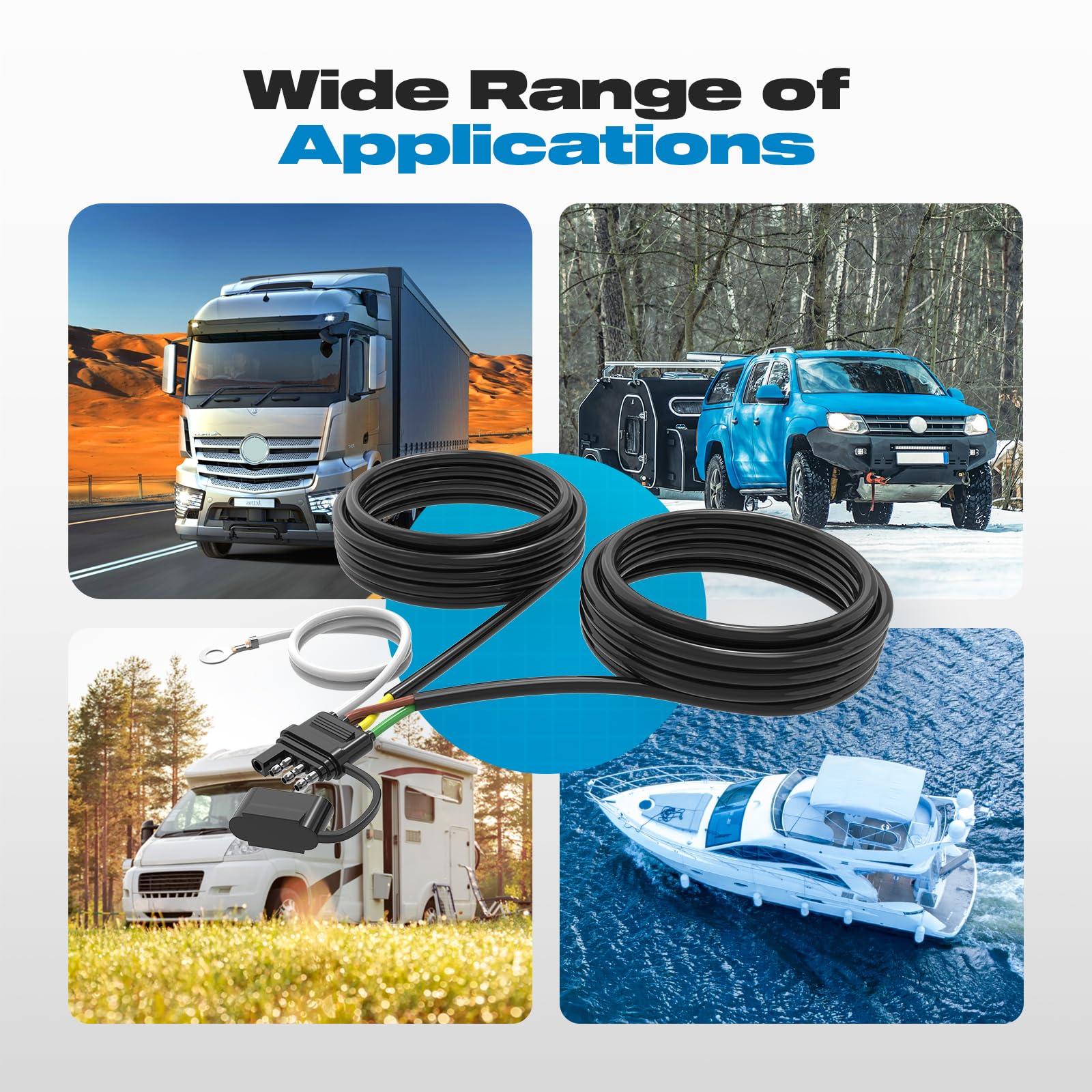 Malictele installed on a boat trailer showing clean routing and improved rear lighting reliability