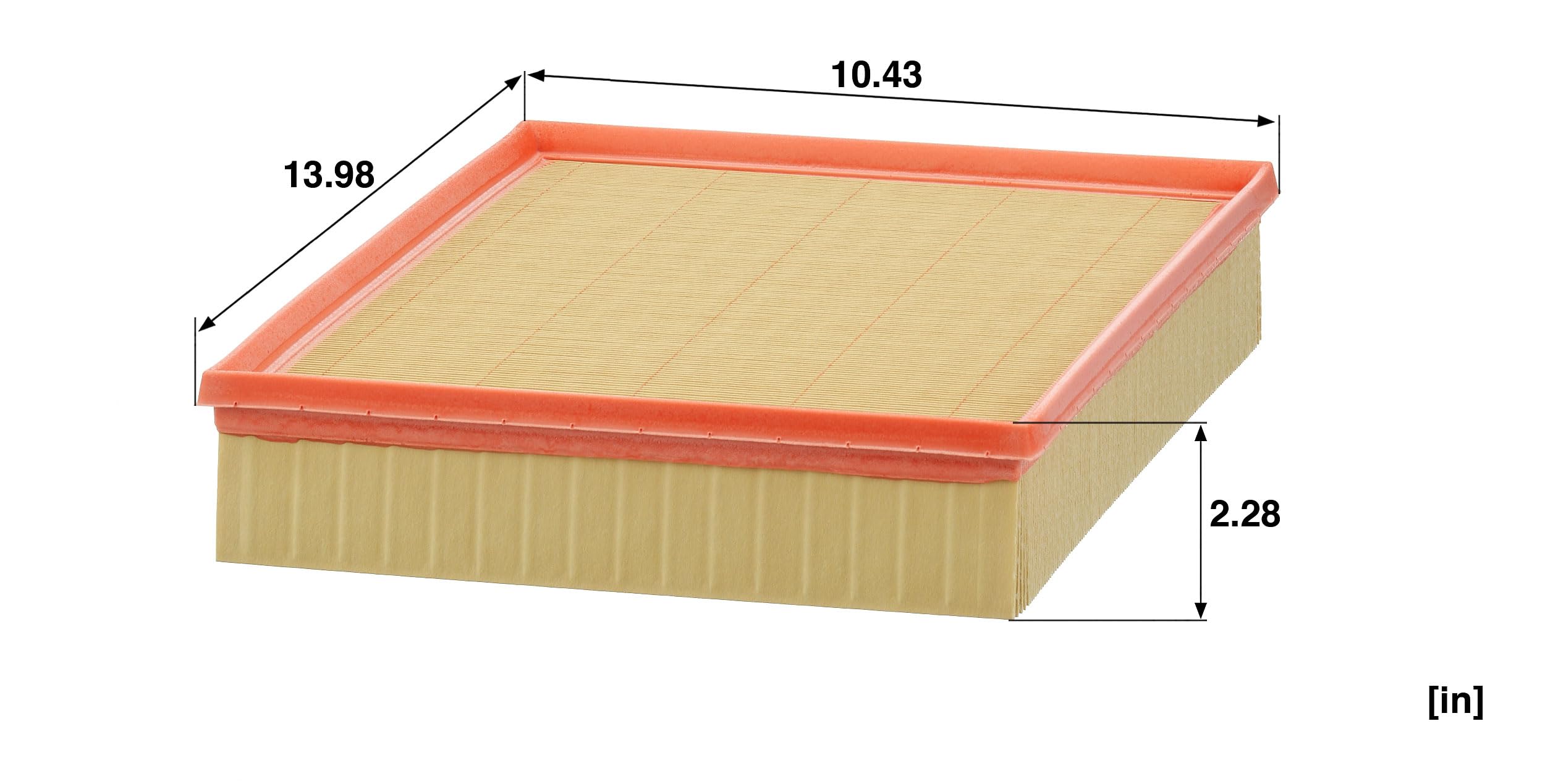 Mann Filter beside ruler for scale showing compact vehicle-specific size
