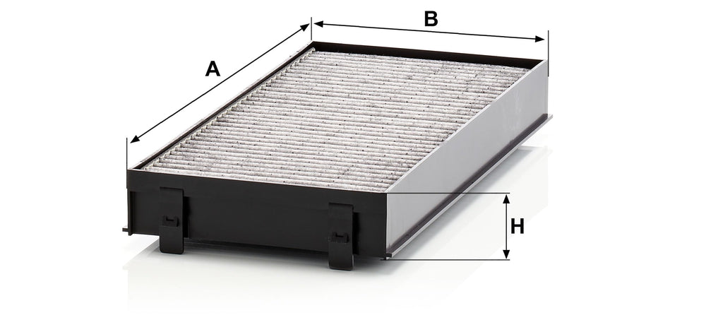 Mann Filter CUK 2941-2 charcoal layer detail highlighting gas adsorption
