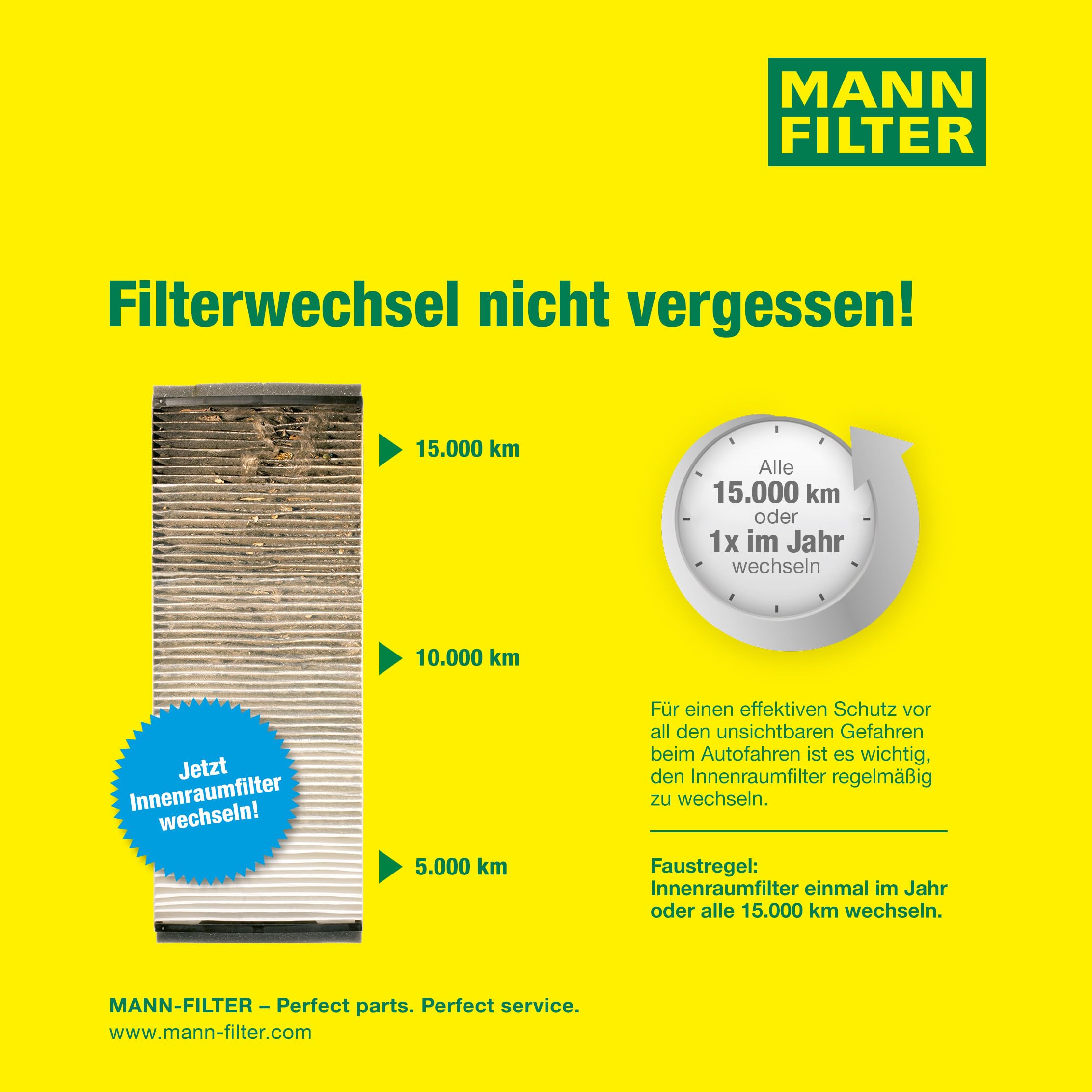 MANN-FILTER CUK 1919 next to a ruler to show dimensions and fit compatibility