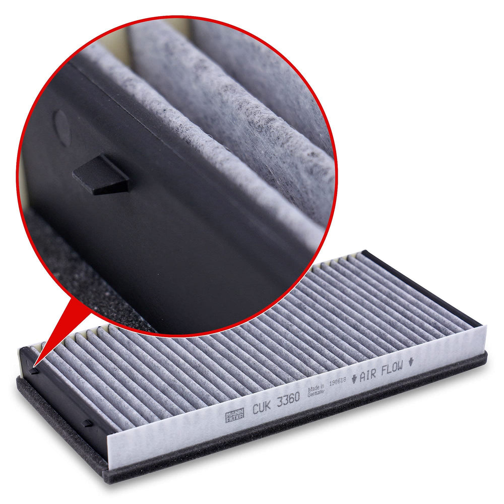 Mann-Filter CUK 3360 installed in vehicle improving cabin air quality