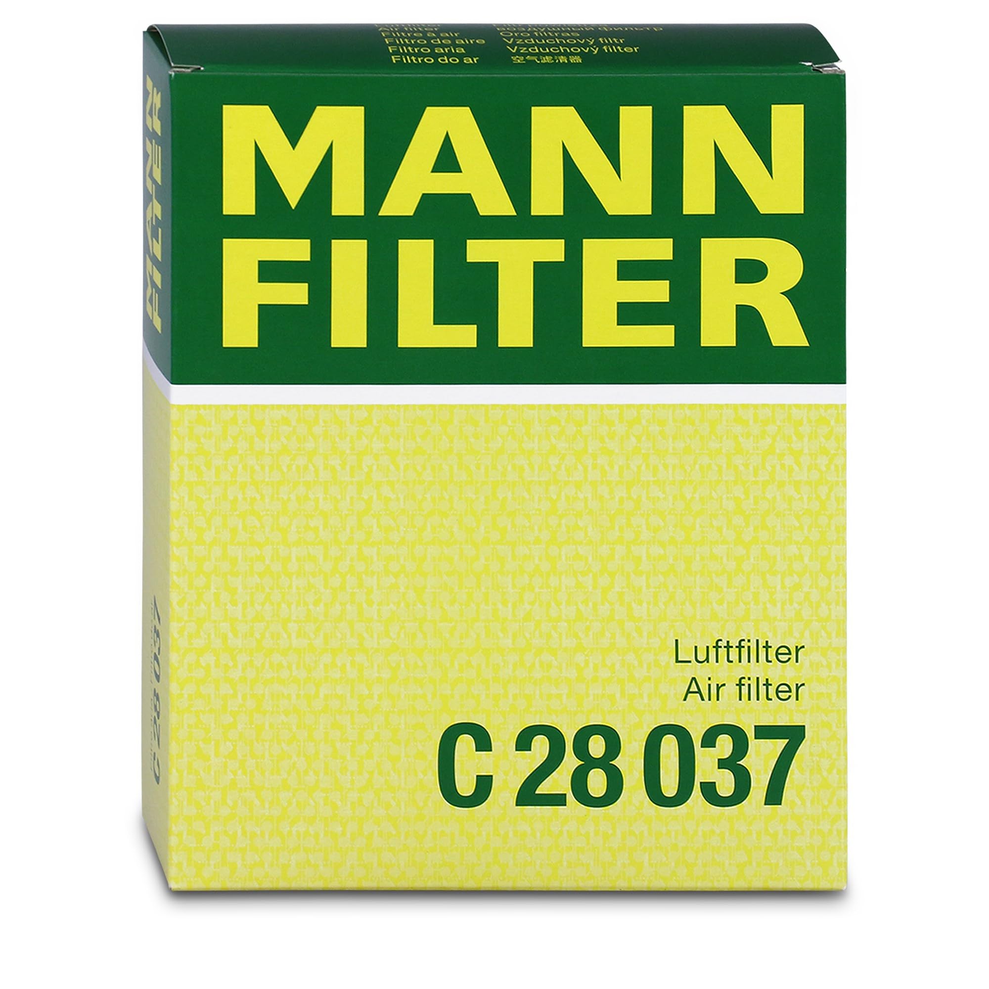 Mann Filter next to BMW wheel for scale showing correct size and compatibility benefit