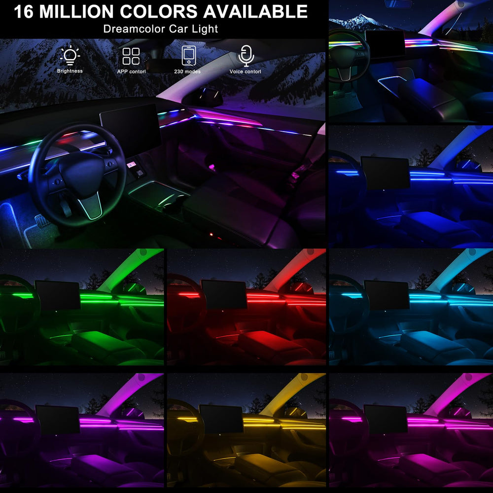 MAODANER long acrylic strip installed under dashboard for even cabin glow