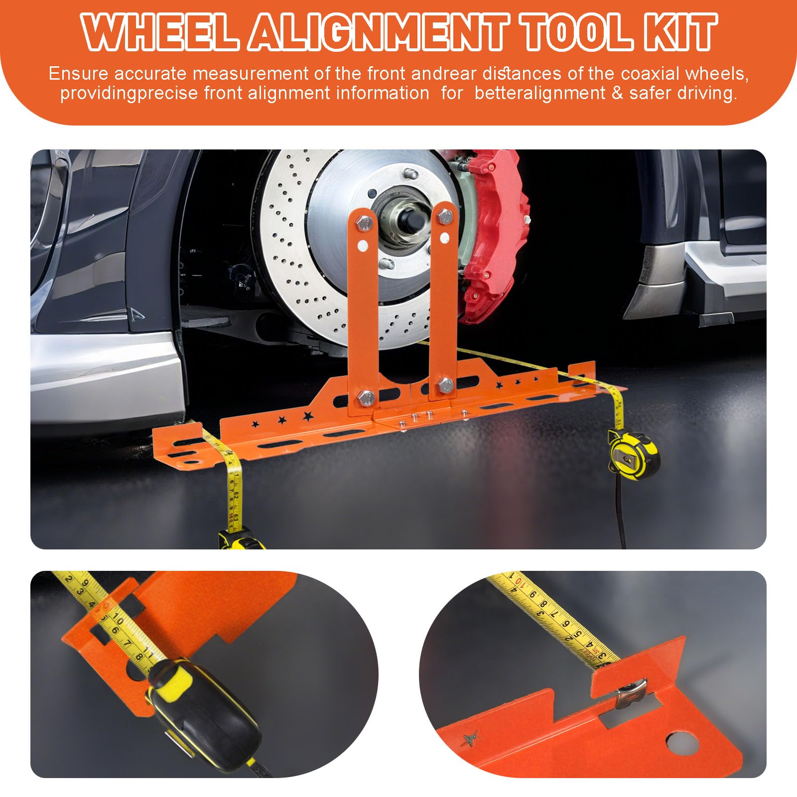 Mapaim plate against wheel sidewall demonstrating universal fit and stable reference