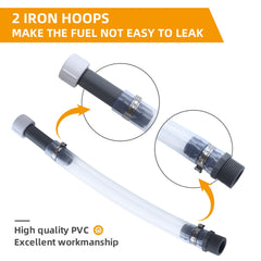 mapleza flexible PVC hose bent around roll cage for easy routing benefit