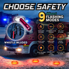 Marcala close-up of single flare showing LEDs and crush-proof body benefits