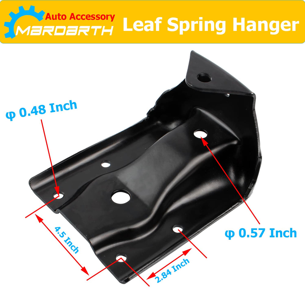 Mardarth leaf spring shackle side profile demonstrating reinforced design