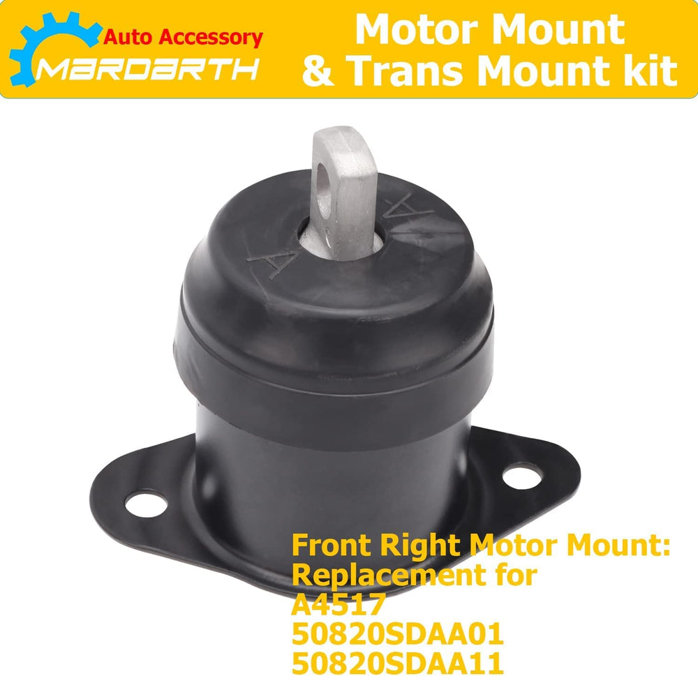 Mardarth mounts installed on an engine illustrating restored alignment and smoother operation