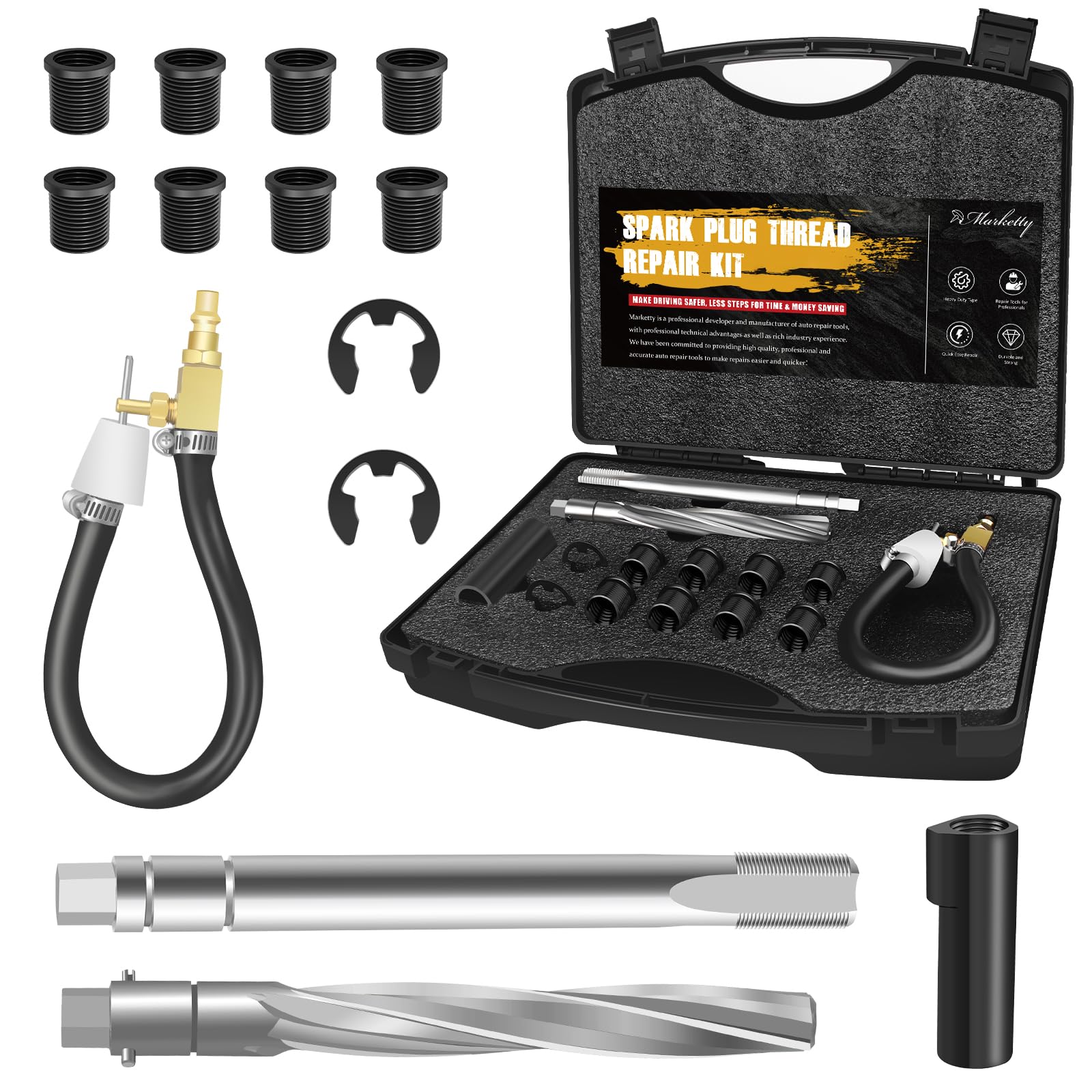 MARKETTY front packaging showing complete 38900 repair kit and contents benefit clarity