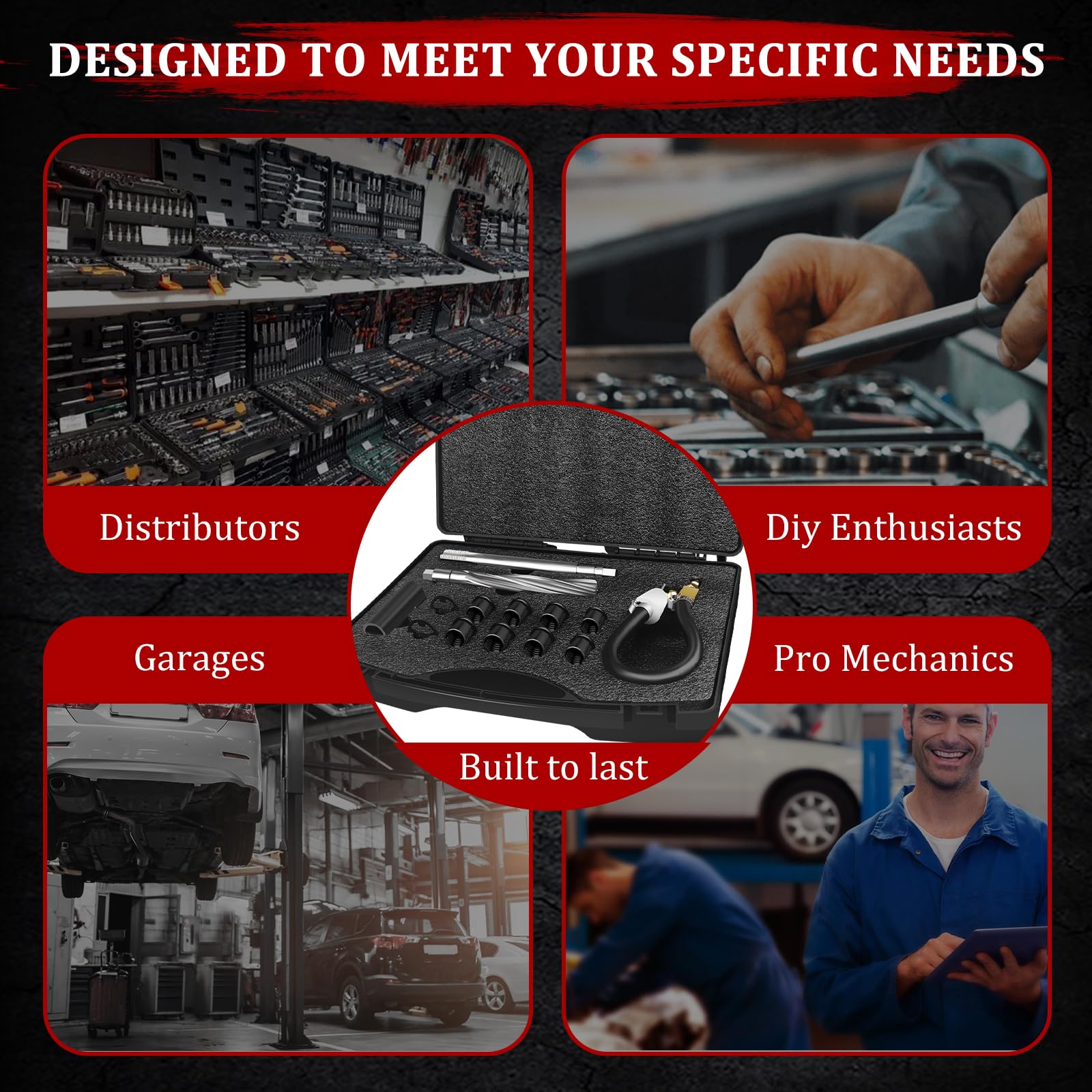 MARKETTY technician using kit in garage demonstrating practical repair and time-saving benefit
