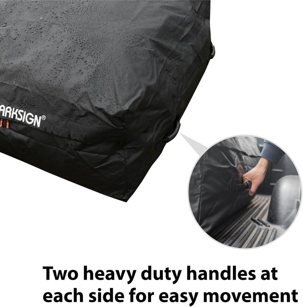 MARKSIGN reinforced side handle detail for easier lifting and carrying