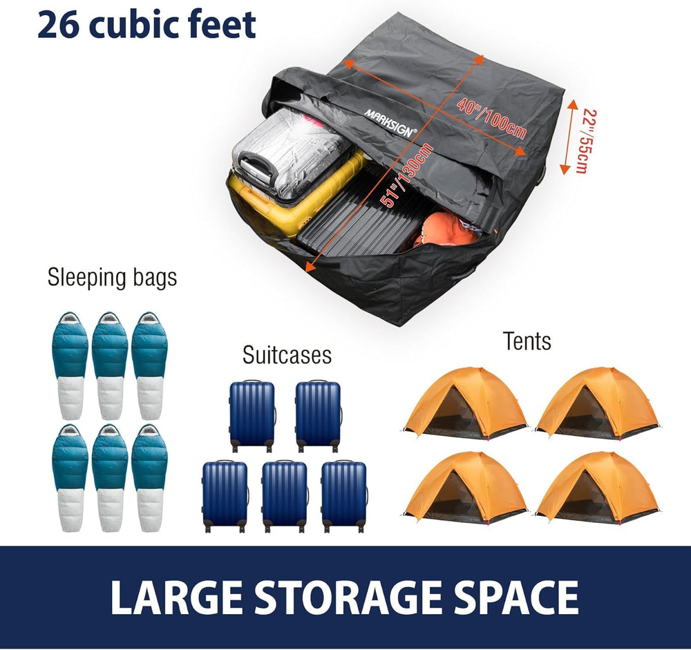 MARKSIGN cargo bag folded inside its storage pouch for compact stowing