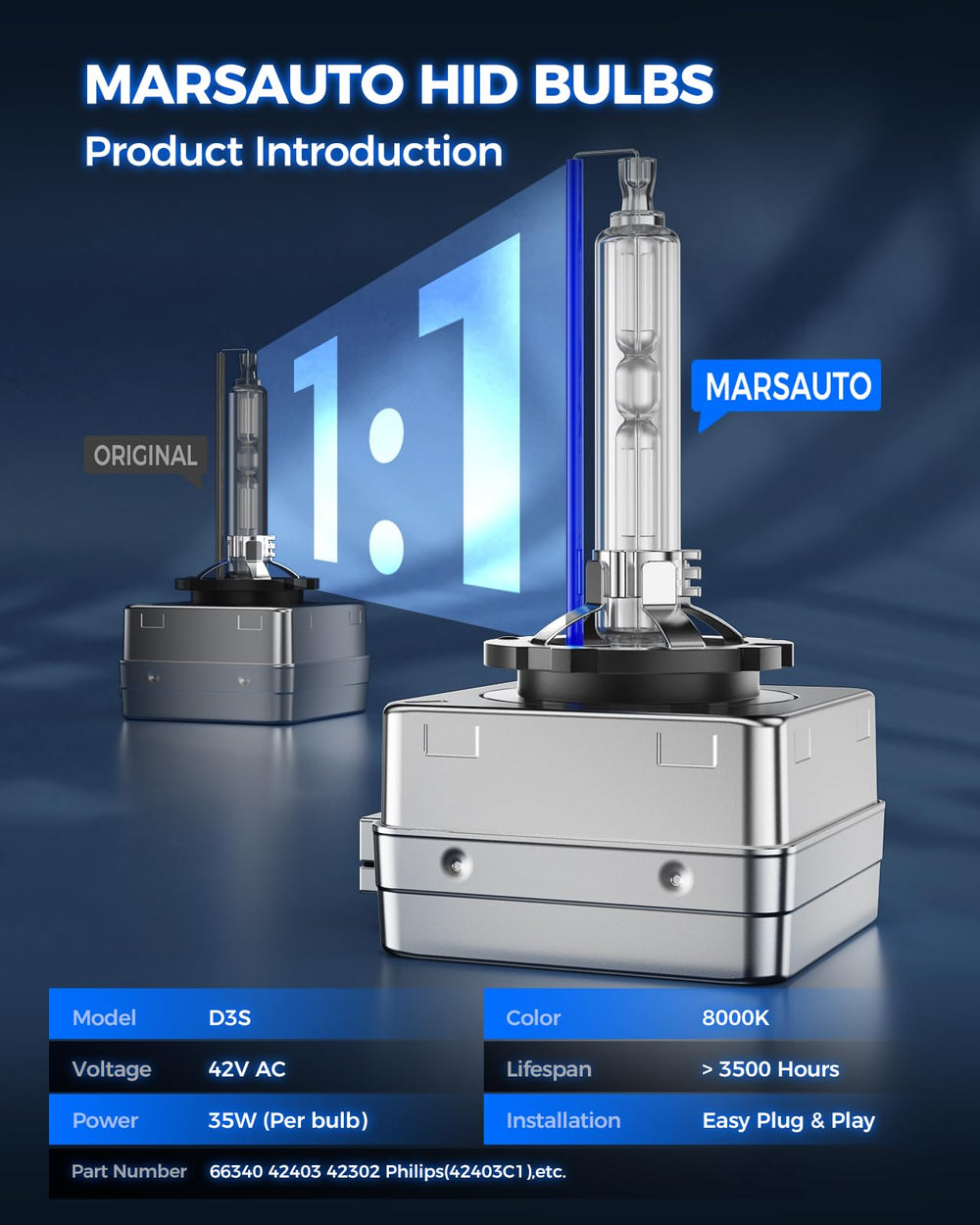 Marsauto D3S metal base detail showing heat-resistant design for durability