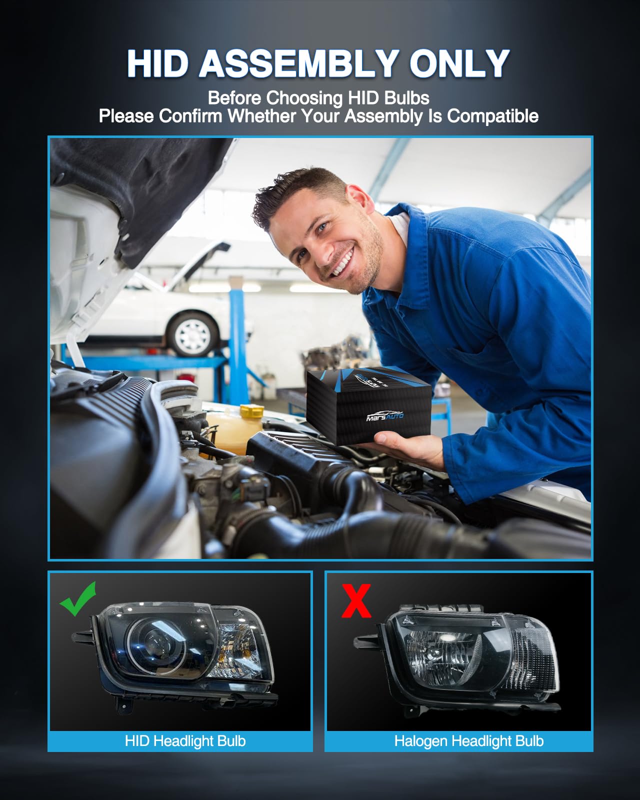 Marsauto D3S retail packaging with bulb ready for direct HID replacement