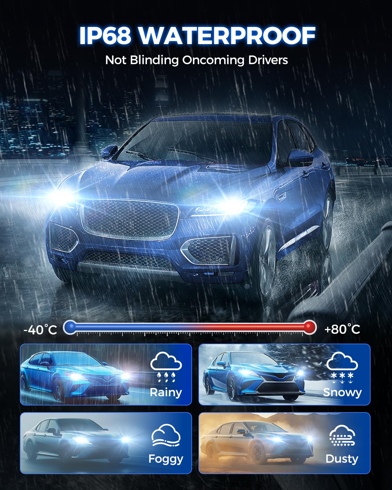 Marsauto headlights illuminating a road for improved nighttime confidence