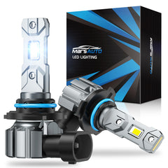 Marsauto M1S front packaging showing the 9005 two-pack and product branding, quick fit benefit