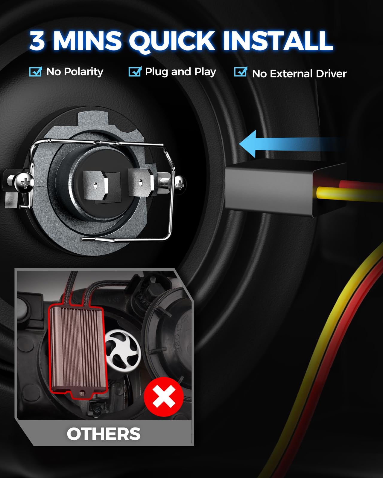Marsauto M1S installed in vehicle headlight improving night visibility