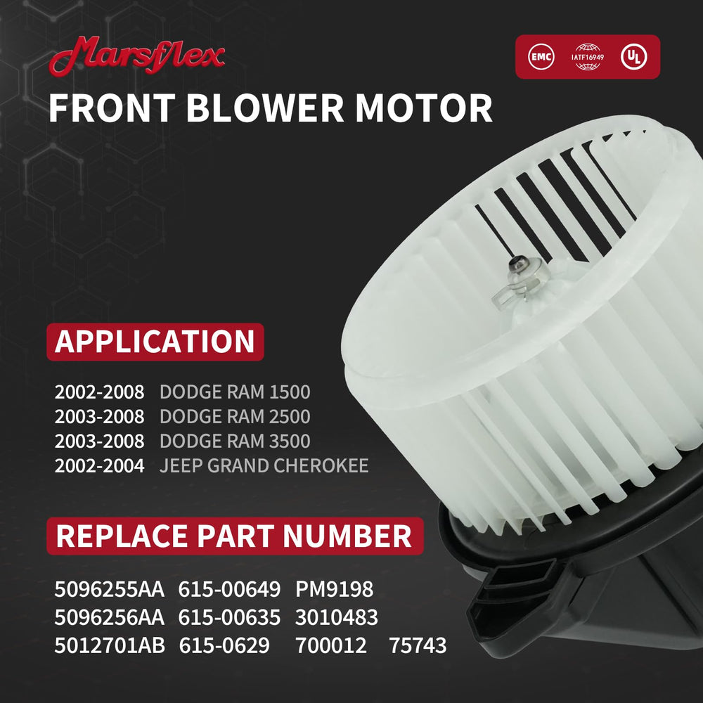 Marsflex blower cage close-up highlighting balanced airflow benefit