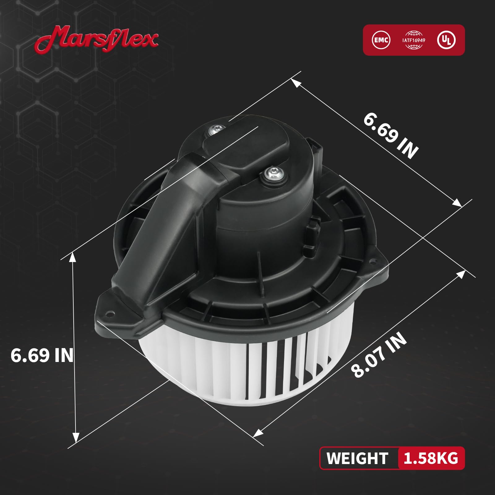 Marsflex blower installed in dash demo showing direct-fit replacement