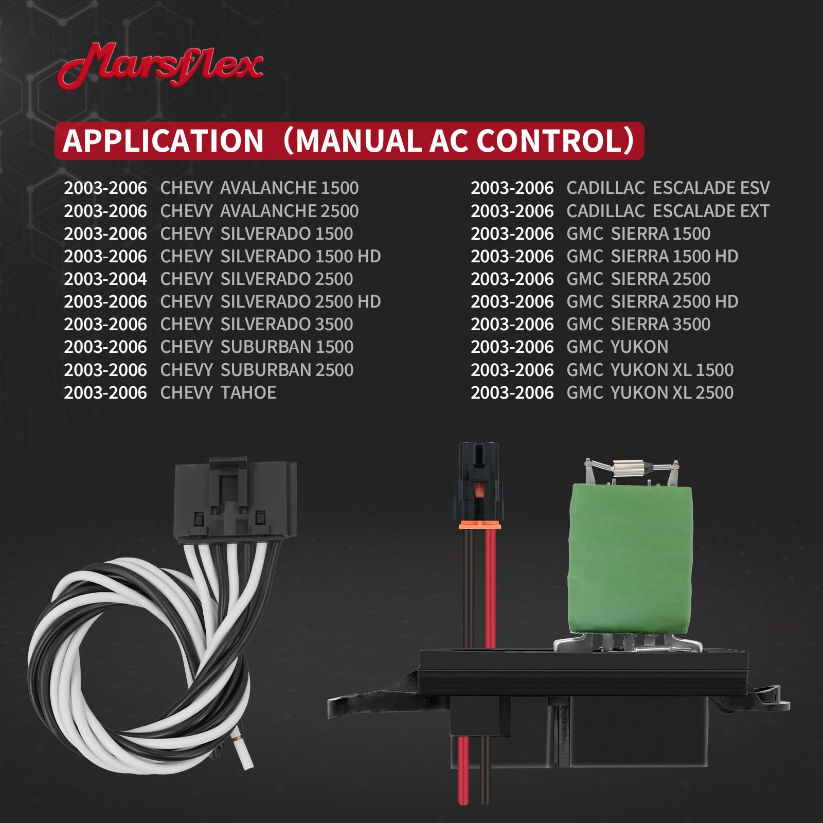 Marsflex connector close-up highlighting pin layout for correct electrical fitment and easy matching