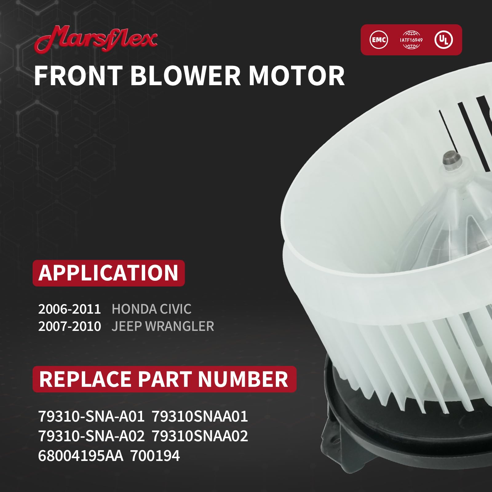 Marsflex fan cage detail close-up highlighting improved airflow and dust resistance