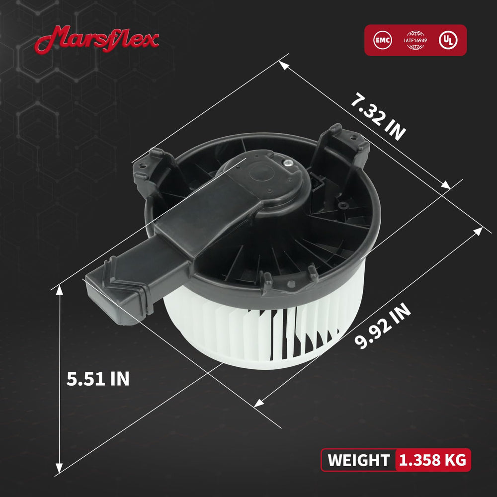 Marsflex blower motor in vehicle demonstrating stronger cabin ventilation benefit