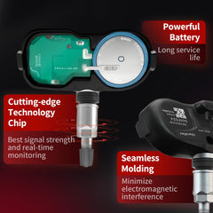 Marsflex sensor installed on wheel valve demonstrating direct-fit replacement