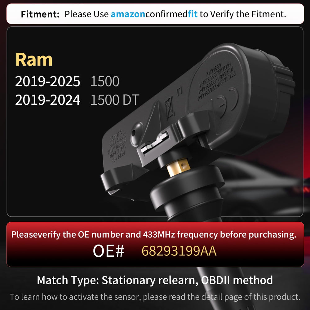 Marsflex sensor label showing OE 68293199AA confirmation benefit